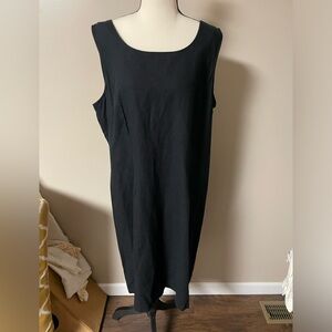 Vintage | 90s linen blend black dress zipper closure Y2K summer lagenlook sz XL